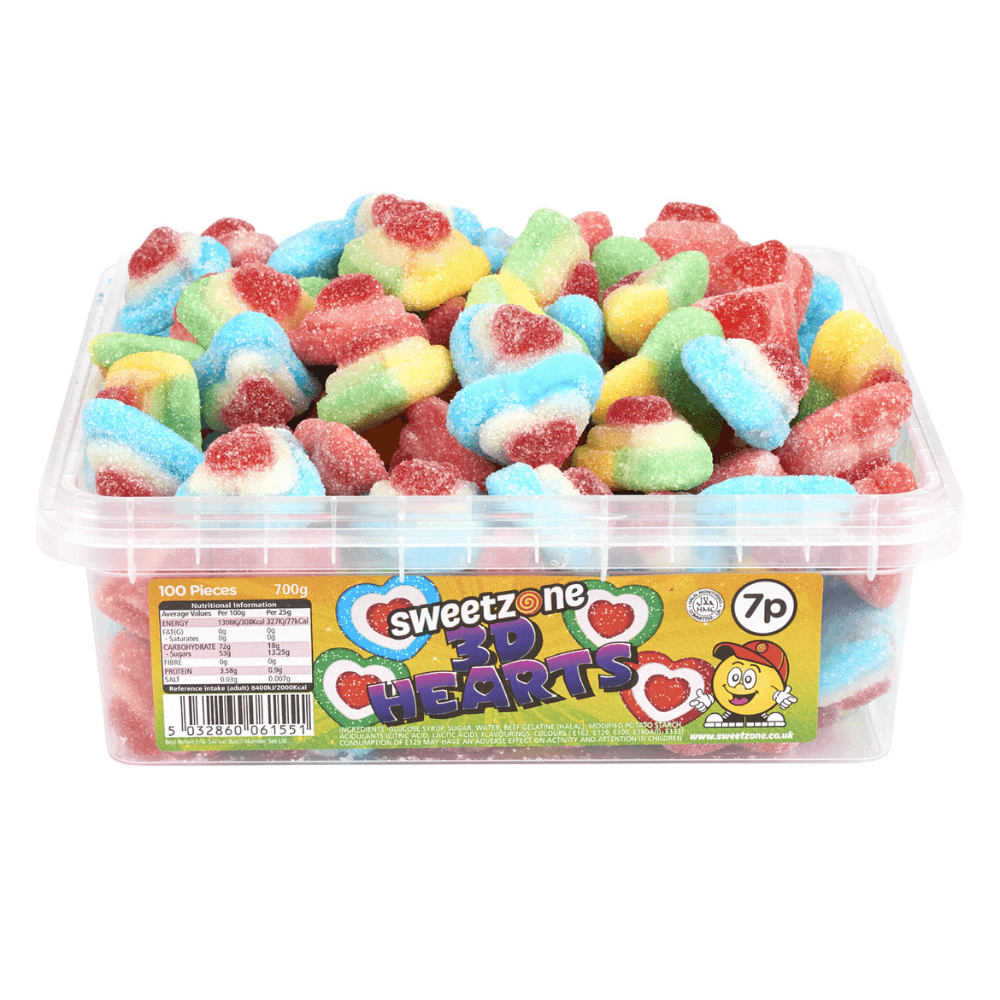 SWEETZONE 3D HEARTS TUB 700G (7P PMP) – 1 X 700G TUB