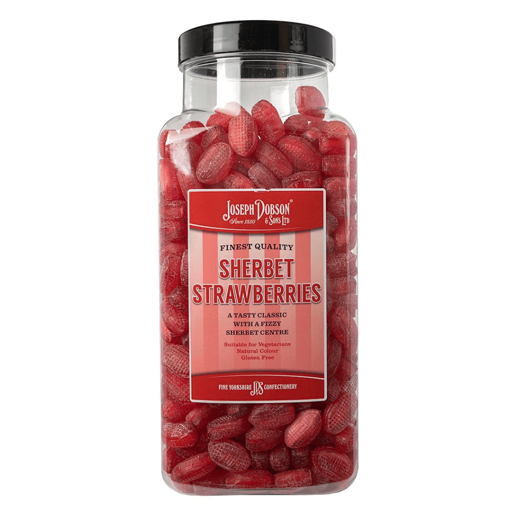 DOBSONS SHERBET STRAWBERRIES 2.72KG JAR – 1 X 2.72KG JAR