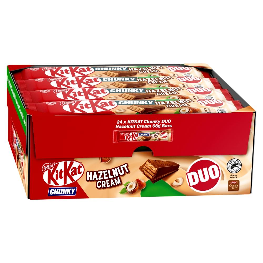 KITKAT CHUNKY DUO HAZELNUT CREAM CHOCOLATE BAR 68G – 24 X 68G BARS