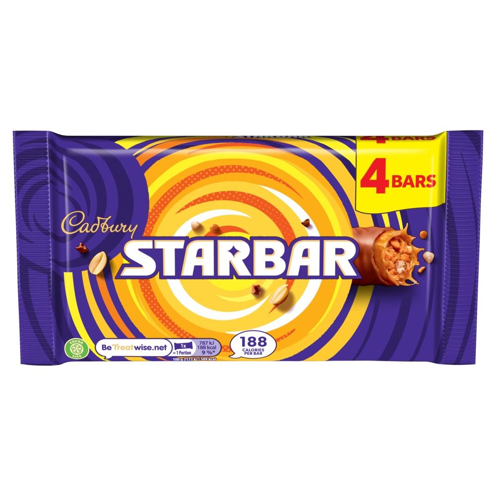 CADBURY STARBAR CHOCOLATE BAR 148G (4 PACK) – 12 X (4 X 37G) MULTIPACKS - 0