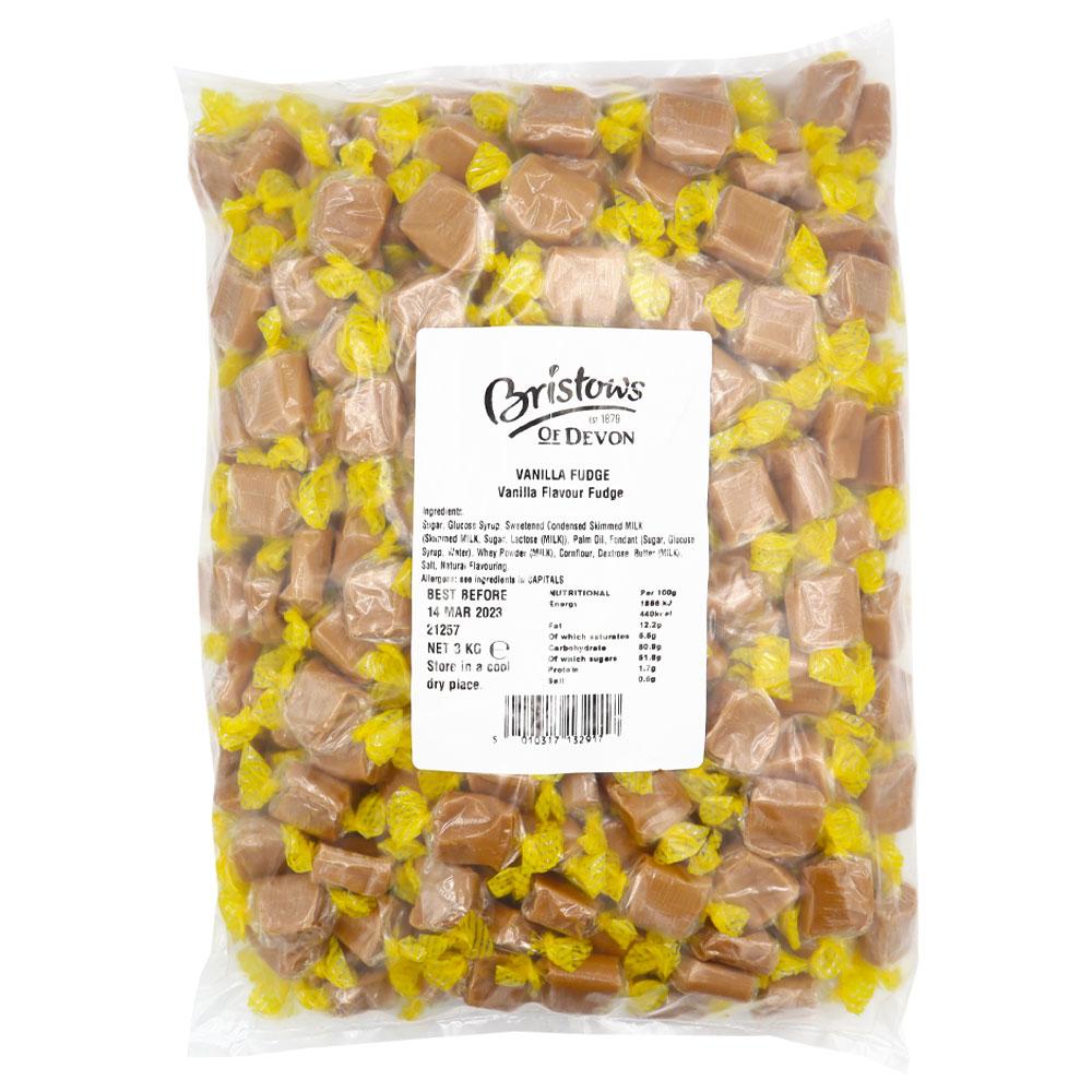 BRISTOWS OF DEVON VANILLA FUDGE 3KG (WRAPPED) – 1 X 3KG BAG - 0