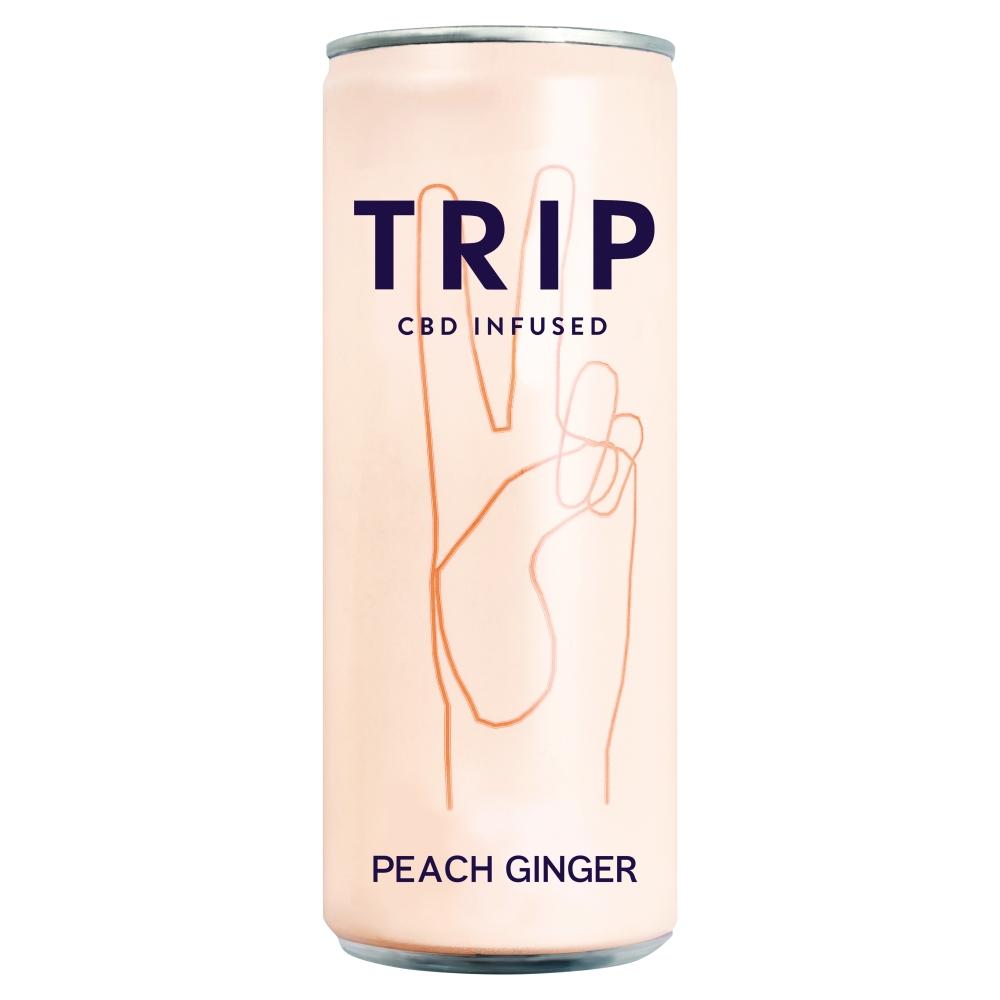 TRIP CBD INFUSED PEACH GINGER DRINK 250ML CAN – 12 X 250ML CANS