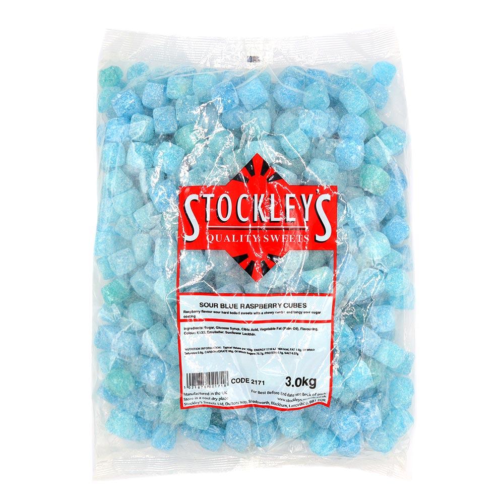 STOCKLEY'S BLUE RASPBERRY CUBES 3KG BAG