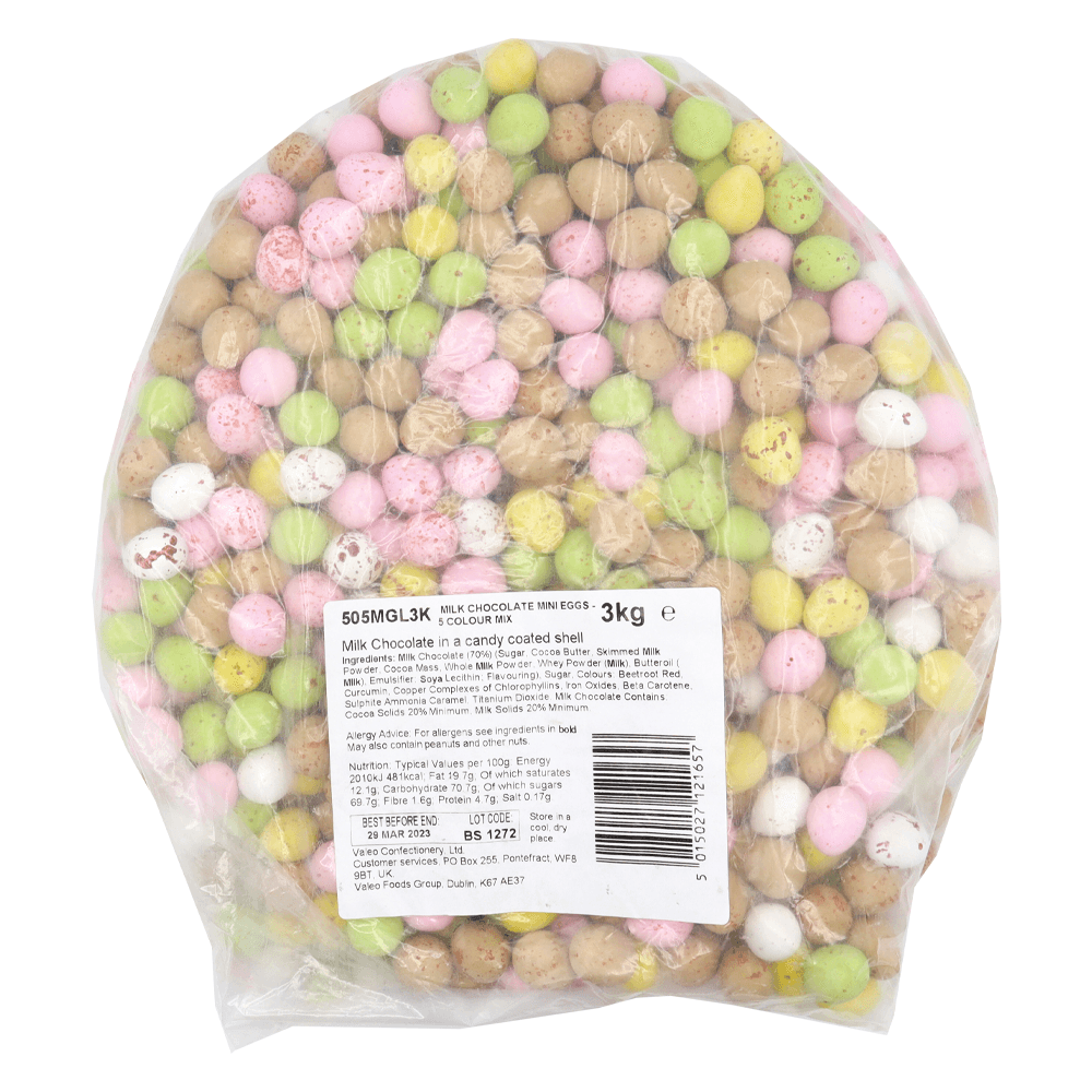 GLISTEN CHOCOLATE MINI EGGS 3KG (VEGAN) – 1 X 3KG BAG - 0