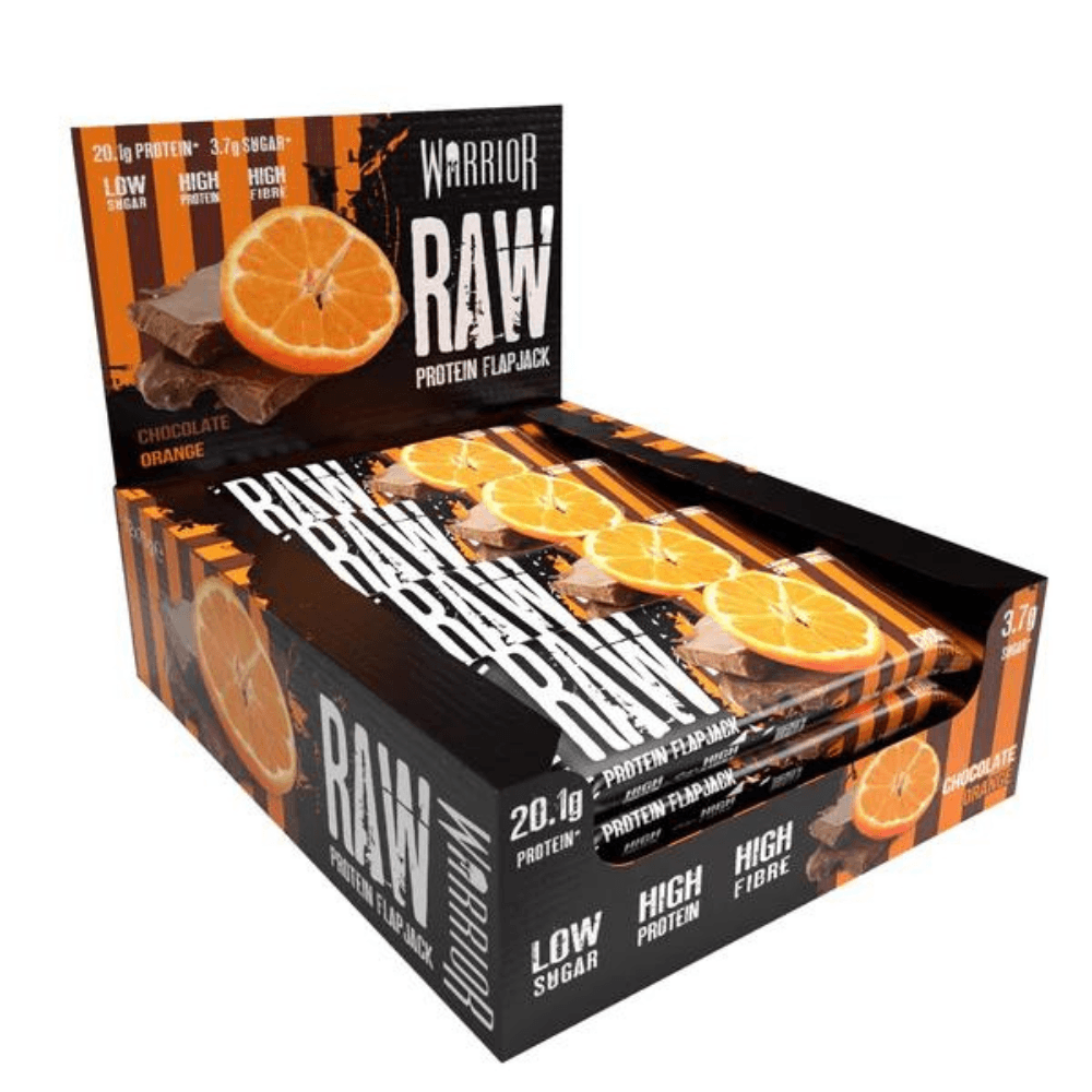 WARRIOR RAW CHOCOLATE ORANGE PROTEIN FLAPJACK BAR 75G – 12 X 75G BARS - 0