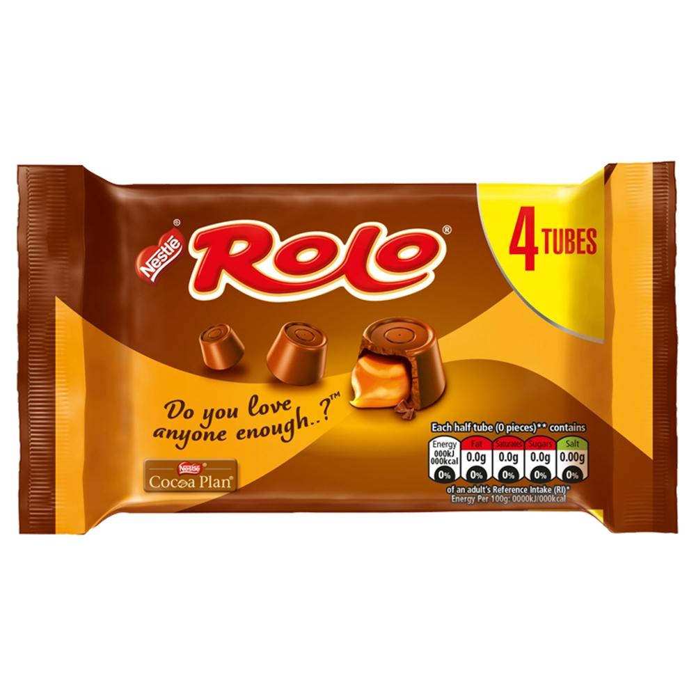 ROLO MILK CHOCOLATE & CARAMEL TUBE MULTIPACK 41.6G 4 PACK – 12 X (4 X 41.6G) - 0