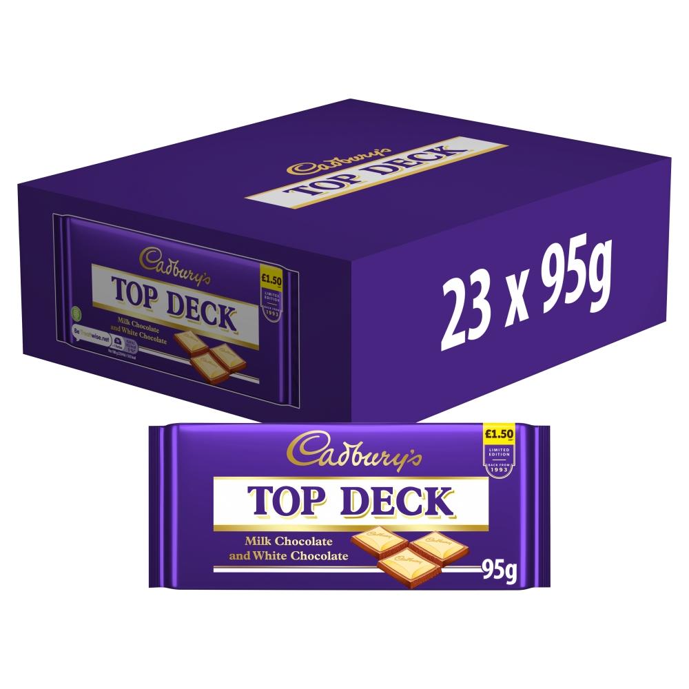 CADBURY'S TOP DECK MILK AND WHITE CHOCOLATE 95G (VEGETARIAN)