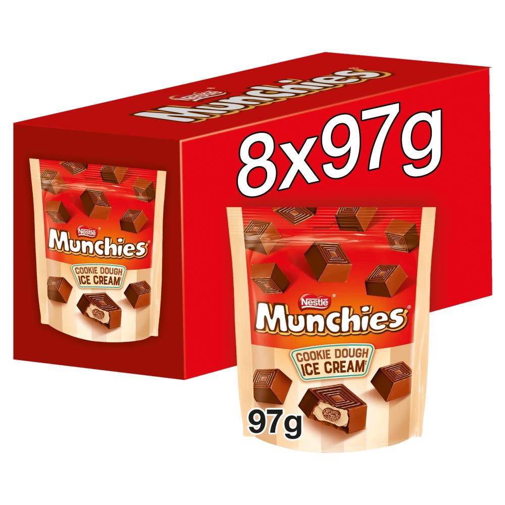 MUNCHIES MILK CHOCOLATE COOKIE DOUGH ICE CREAM 97G BAG – 8 X 97G POUCHES
