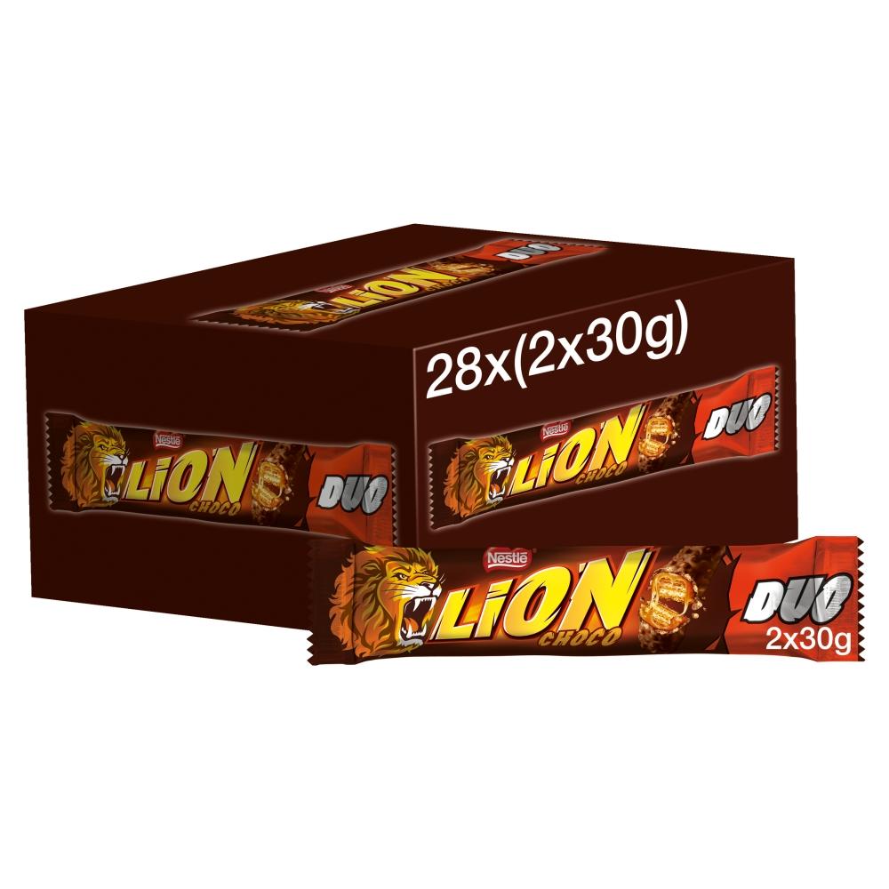 LION MILK CHOCOLATE DUO BAR 60G – 28 X 60G BARS