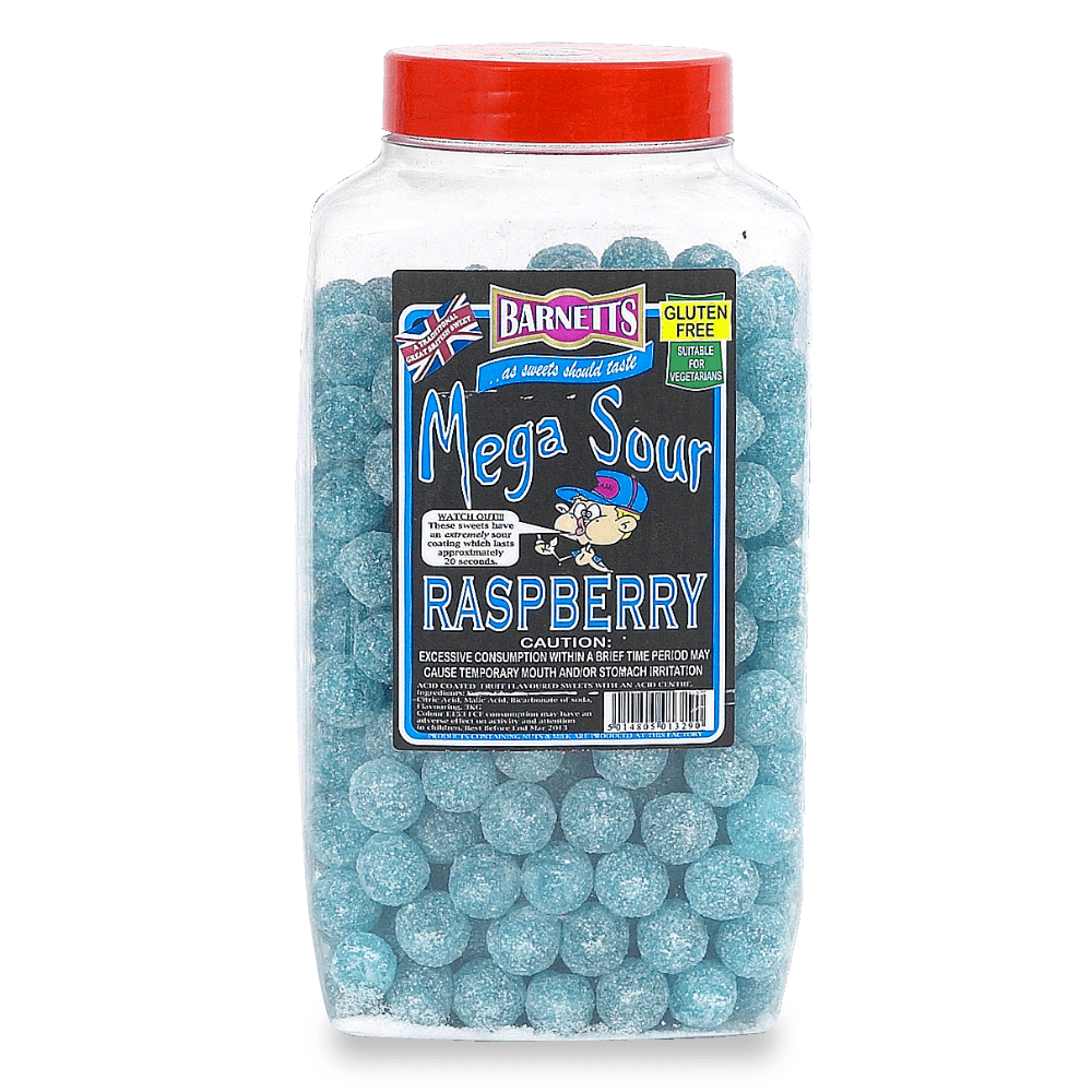 BARNETTS MEGA SOUR RASPBERRY 3KG JAR - 0