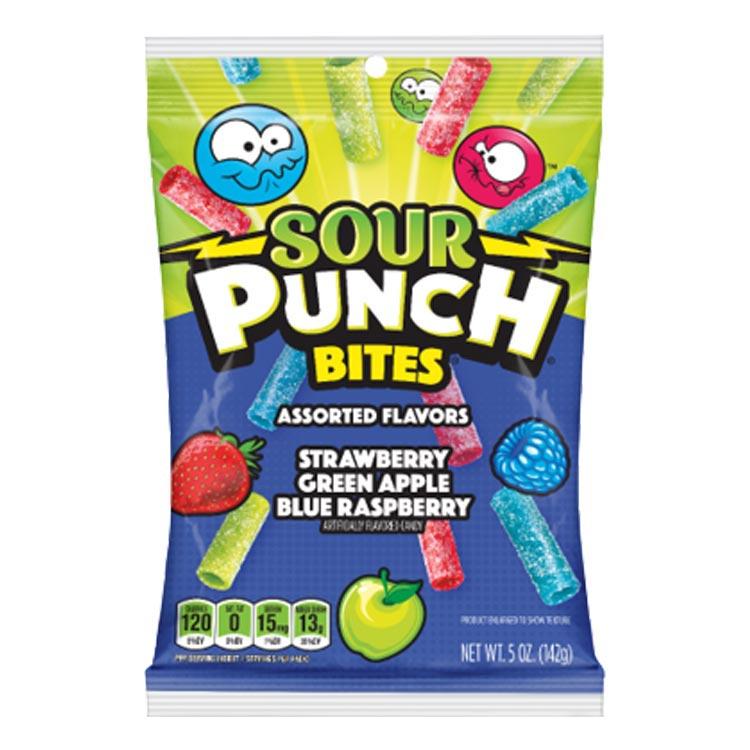SOUR PUNCH MINI BITES ASSORTED FLAVOURS 142G BAG – 10 X 142G BAGS