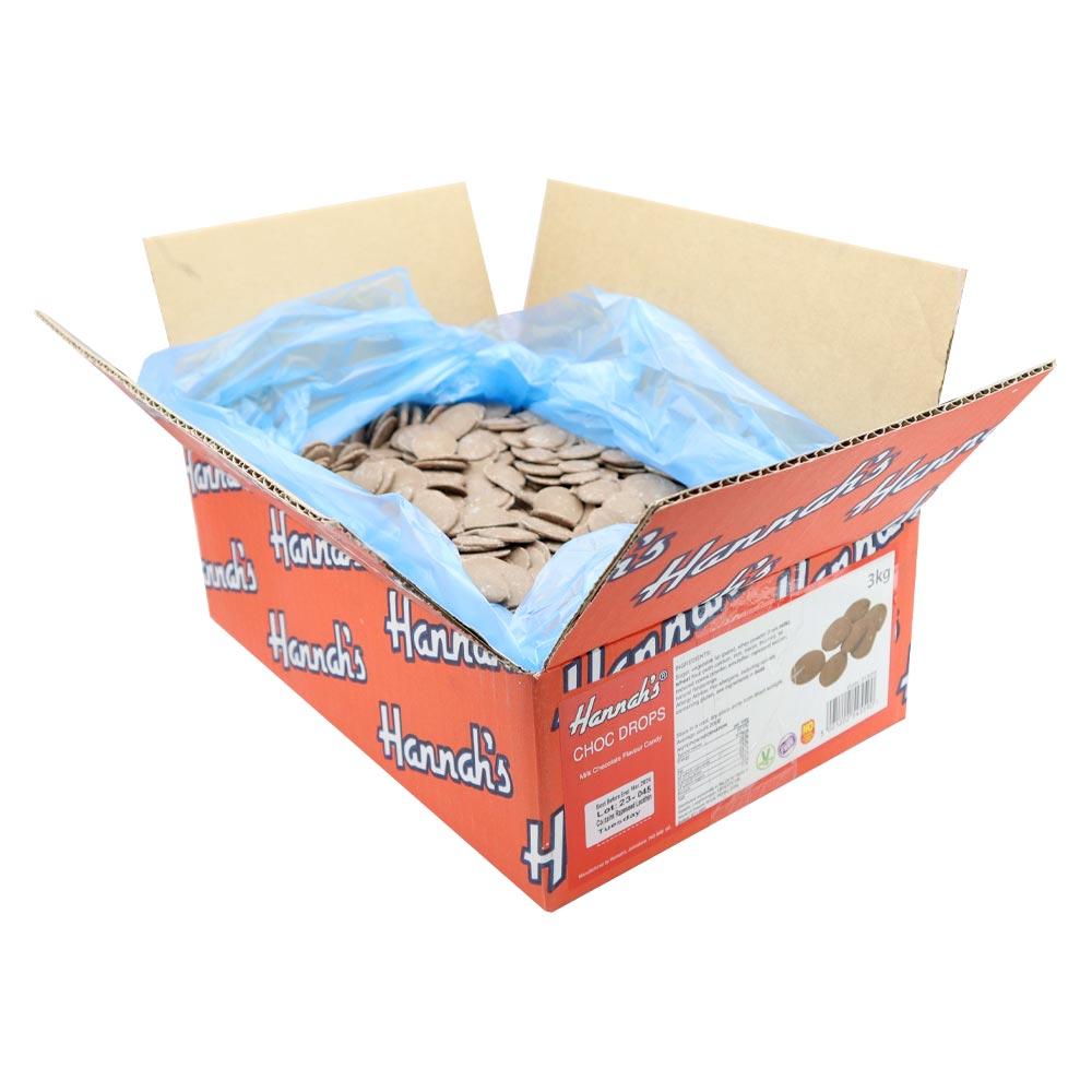 HANNAH'S CHOC DROPS 3KG BAG – 1 X 3KG BOX - 0