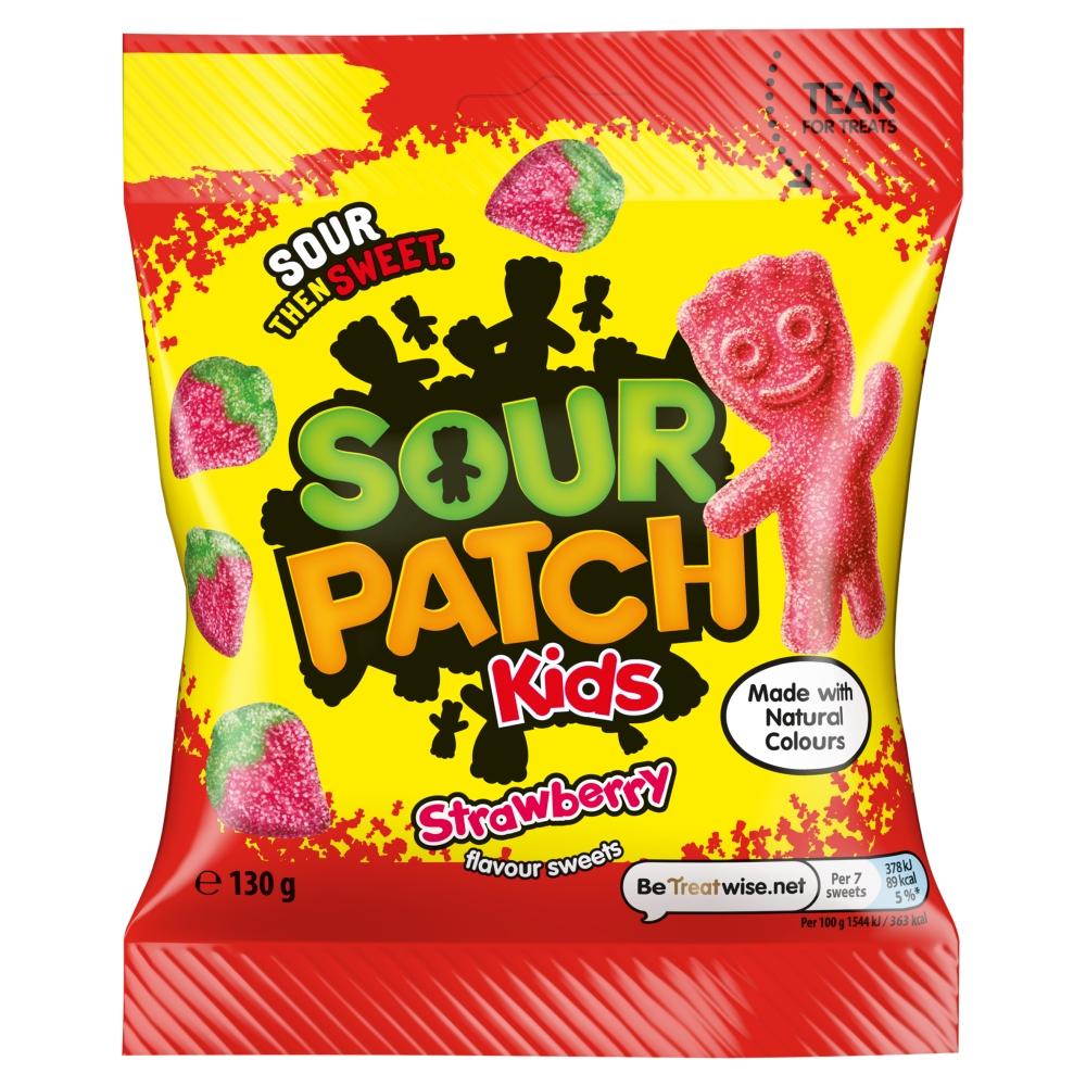 SOUR PATCH KIDS STRAWBERRY FLAVOUR SWEETS 130G – 12 X 130G BAGS - 0