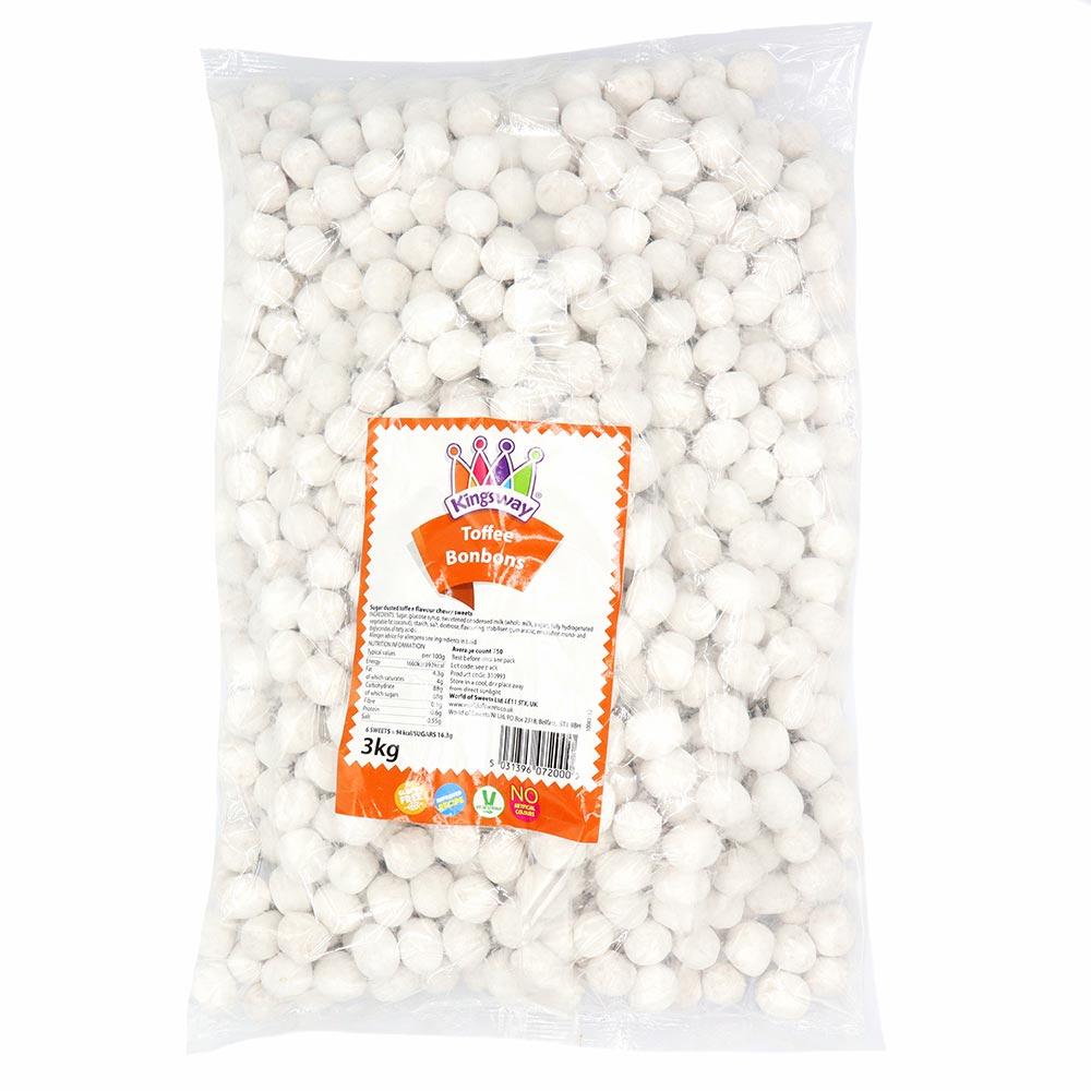 KINGSWAY VEGGIE TOFFEE BON BONS 3KG BAG (VEGAN) – 1 X 3KG BAG - 0