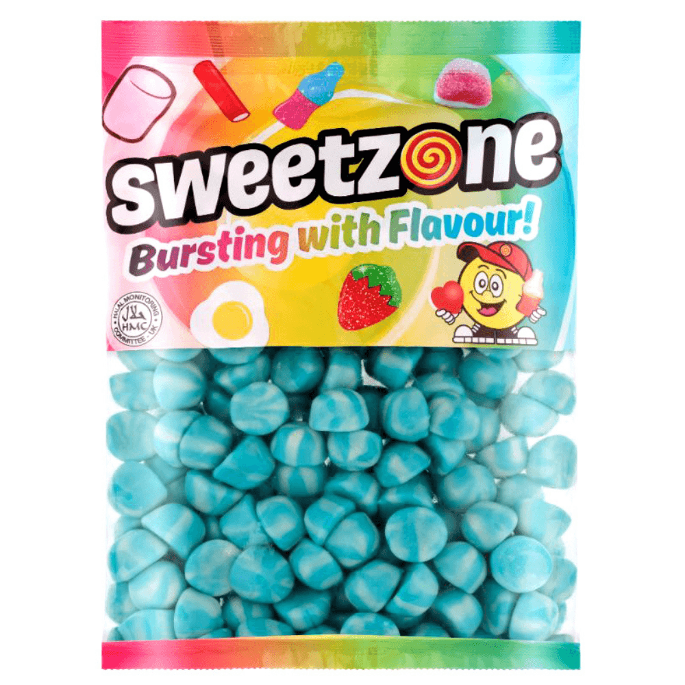 SWEETZONE JELLY BLUE TWIST KISSES 1KG BAG – 1 X 1KG BAG