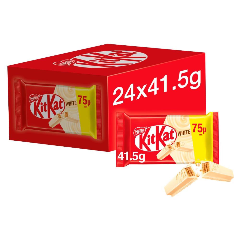 KITKAT 4 FINGER WHITE BISCUIT BAR 41.5G – 24 X 41.5G BARS