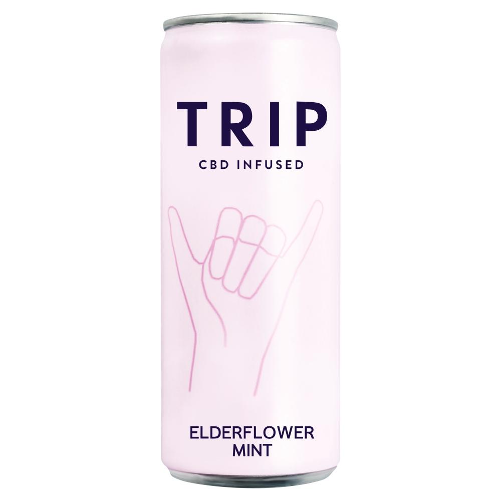 TRIP CBD INFUSED ELDERFLOWER MINT DRINK 250ML CAN – 12 X 250ML CANS