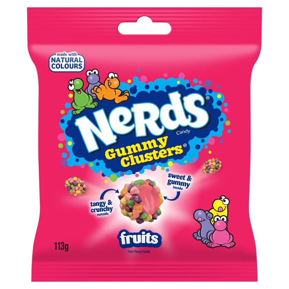NERDS GUMMY CLUSTERS FRUIT FLAVOUR 113G BAG – 10 X 113G BAGS - 0