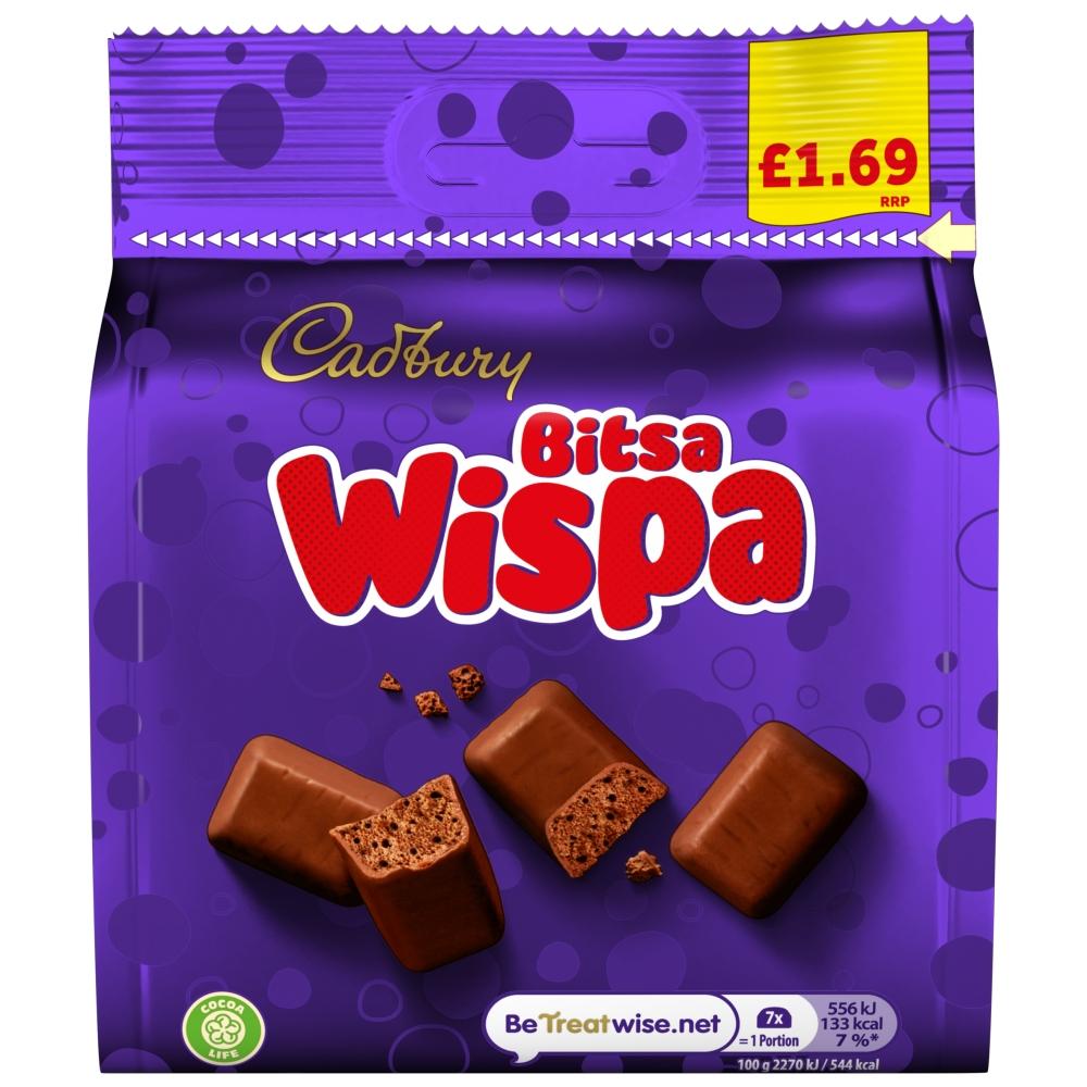 CADBURY BITSA WISPA CHOCOLATE POUCH 85G – 10 X 85G POUCHES