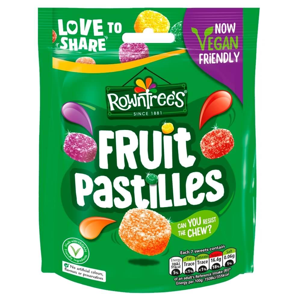 ROWNTREE'S FRUIT PASTILLES SWEETS 143G BAG – 10 X 143G BAGS - 0