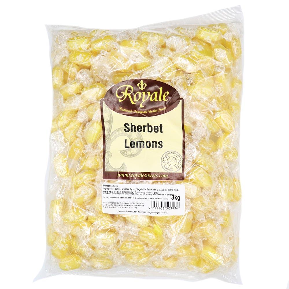 ROYALE SHERBET LEMONS 3KG (VEGAN) – 1 X 3KG BAG