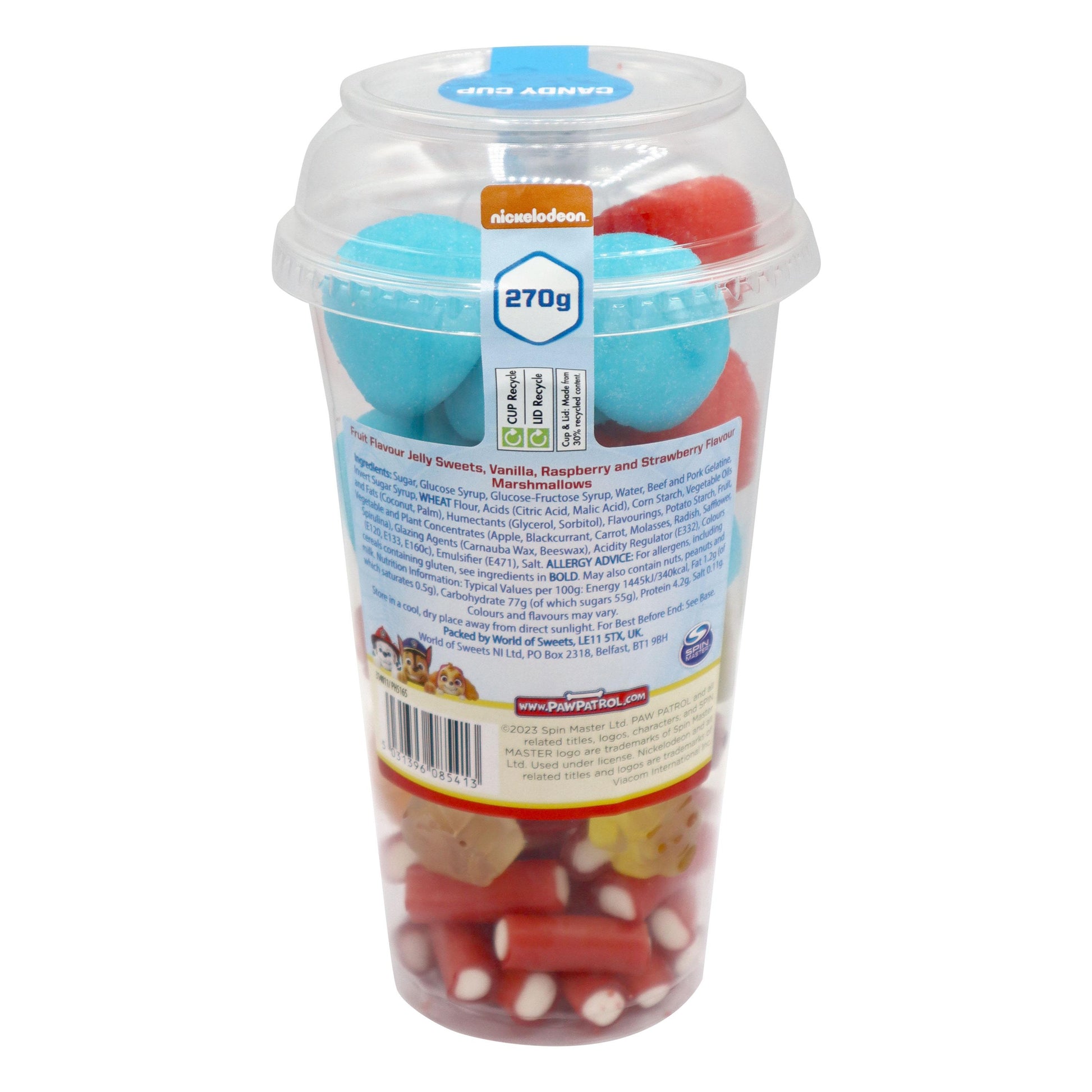 PAW PATROL CANDY CUPS 270G – 6 X 270G CUPS