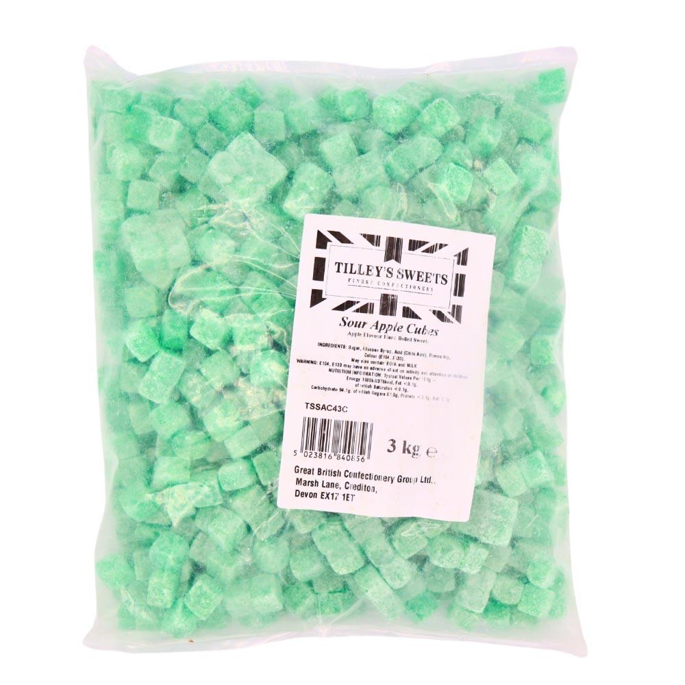 TILLEY'S SOUR APPLE CUBES 3KG BAG – 1 X 3KG BAG