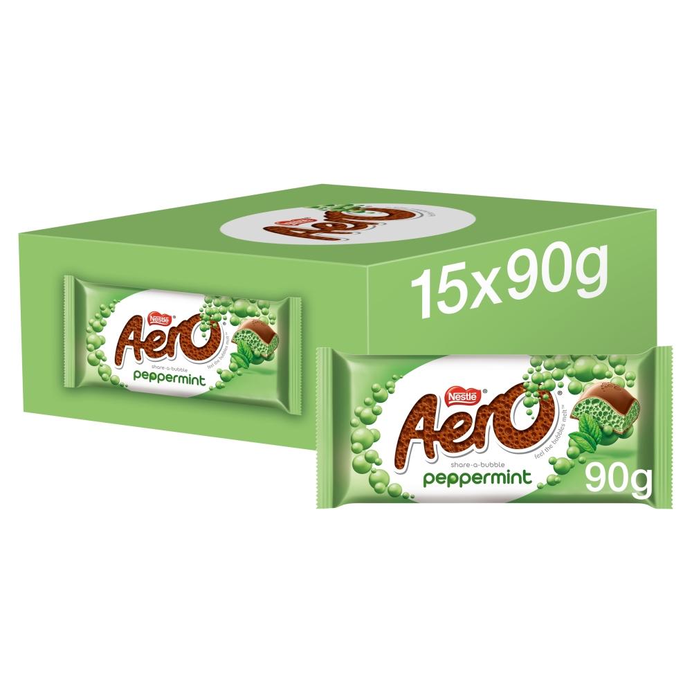 AERO PEPPERMINT CHOCOLATE SHARING BAR 90G – 15 X 90G BARS