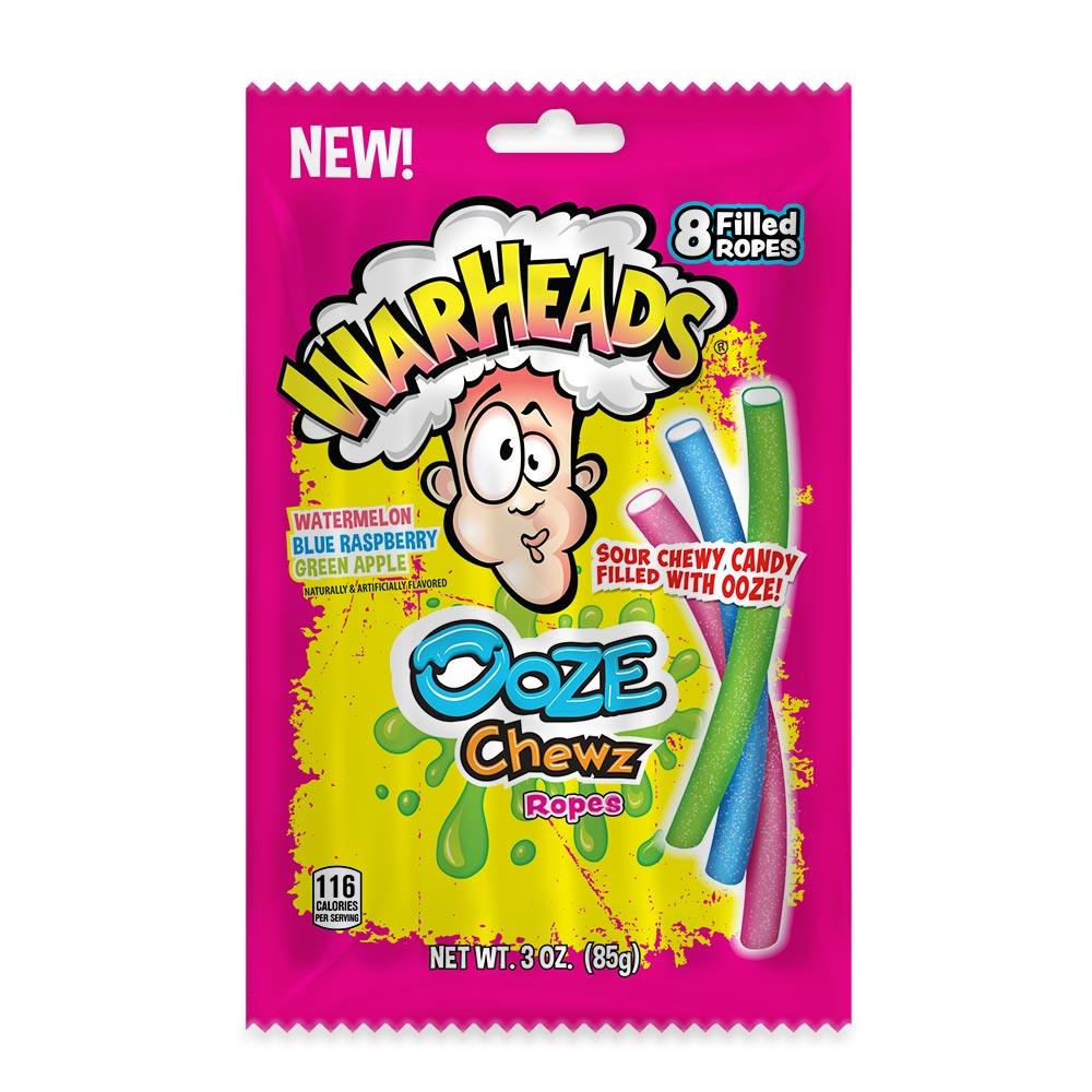 WARHEADS SOUR OOZE CHEWZ ROPES 85G BAG – 12 X 85G BAGS