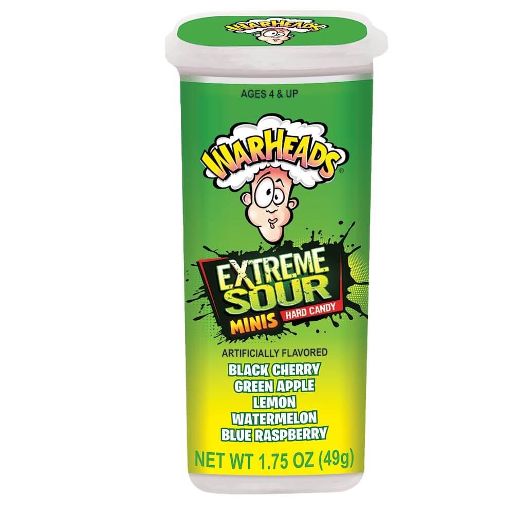 WARHEADS MINI EXTREME SOUR HARD CANDY 49G – 18 X 49G TUBS