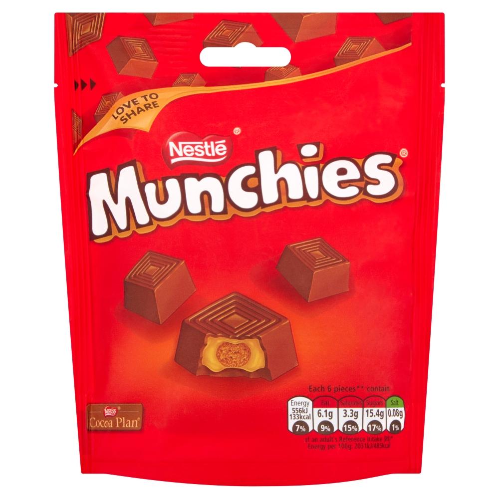 MUNCHIES MILK CHOCOLATE & CARAMEL 104G BAG – 8 X 104G BAGS - 0