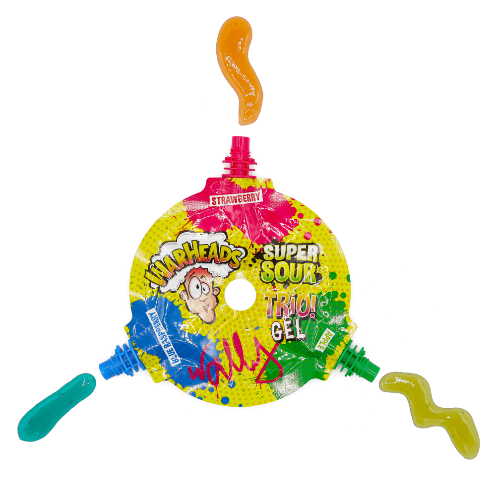 WARHEADS SUPER SOUR TRIO GEL WHEEL 51G – 24 X 51G PACKS - 0