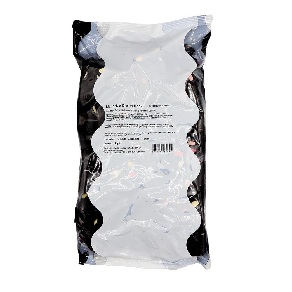 KINGSWAY LIQUORICE CREAM ROCK 3KG (VEGAN) – 3 X 1KG BAGS