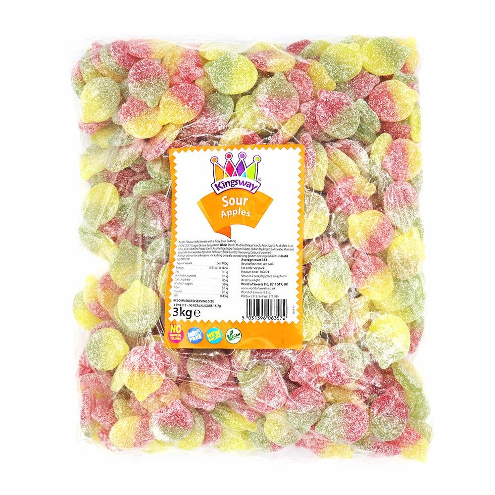 KINGSWAY FIZZY SOUR APPLES 3KG (VEGAN) - 0