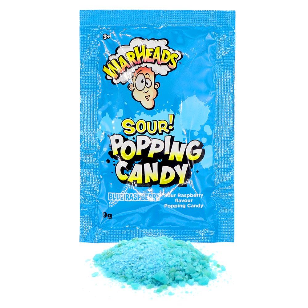WARHEADS SOUR POPPING CANDY BLUE RASPBERRY 9G POUCH – 20 X 9G POUCHES - 0