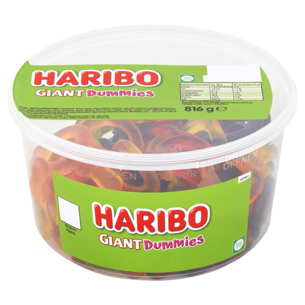 HARIBO GIANT DUMMIES 816G TUB – 1 X 816G TUB