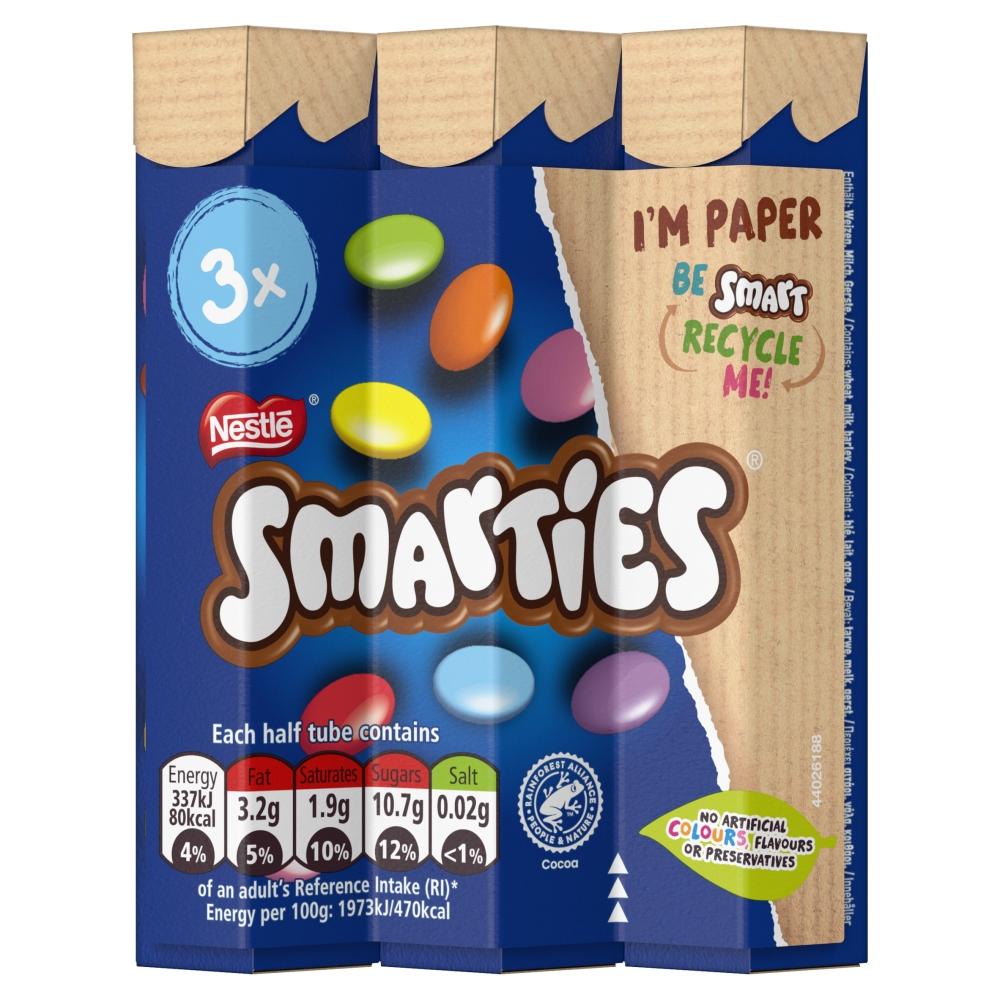 SMARTIES MILK CHOCOLATE TUBE MULTIPACK 34G 3 PACK