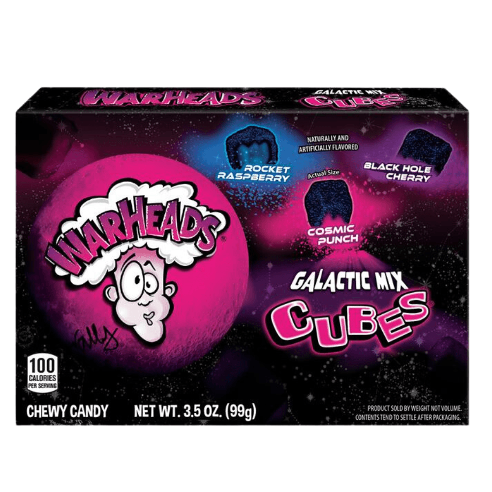 WARHEADS GALACTIC CUBES 99G BOX – 12 X 99G BOXES