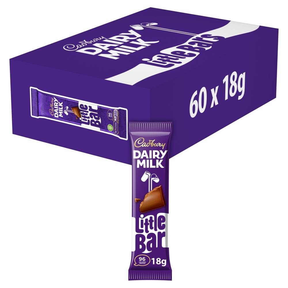 CADBURY DAIRY MILK LITTLE BAR CHOCOLATE 18G – 60 X 18G BARS
