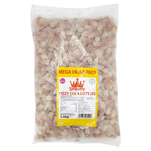KINGSWAY MEGA VALUE FIZZY COLA BOTTLES 2.5KG BAG (VEGAN)