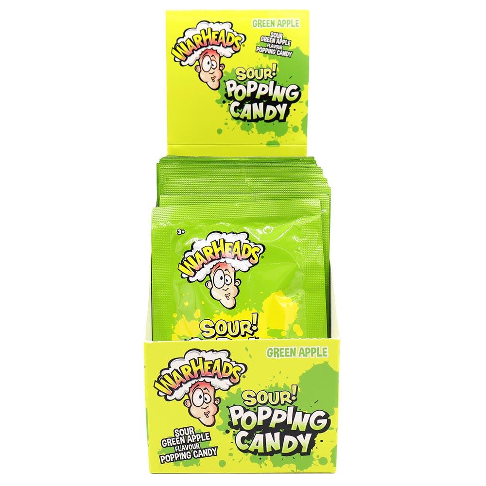 WARHEADS SOUR POPPING CANDY GREEN APPLE 9G POUCH – 20 X 9G POUCHES