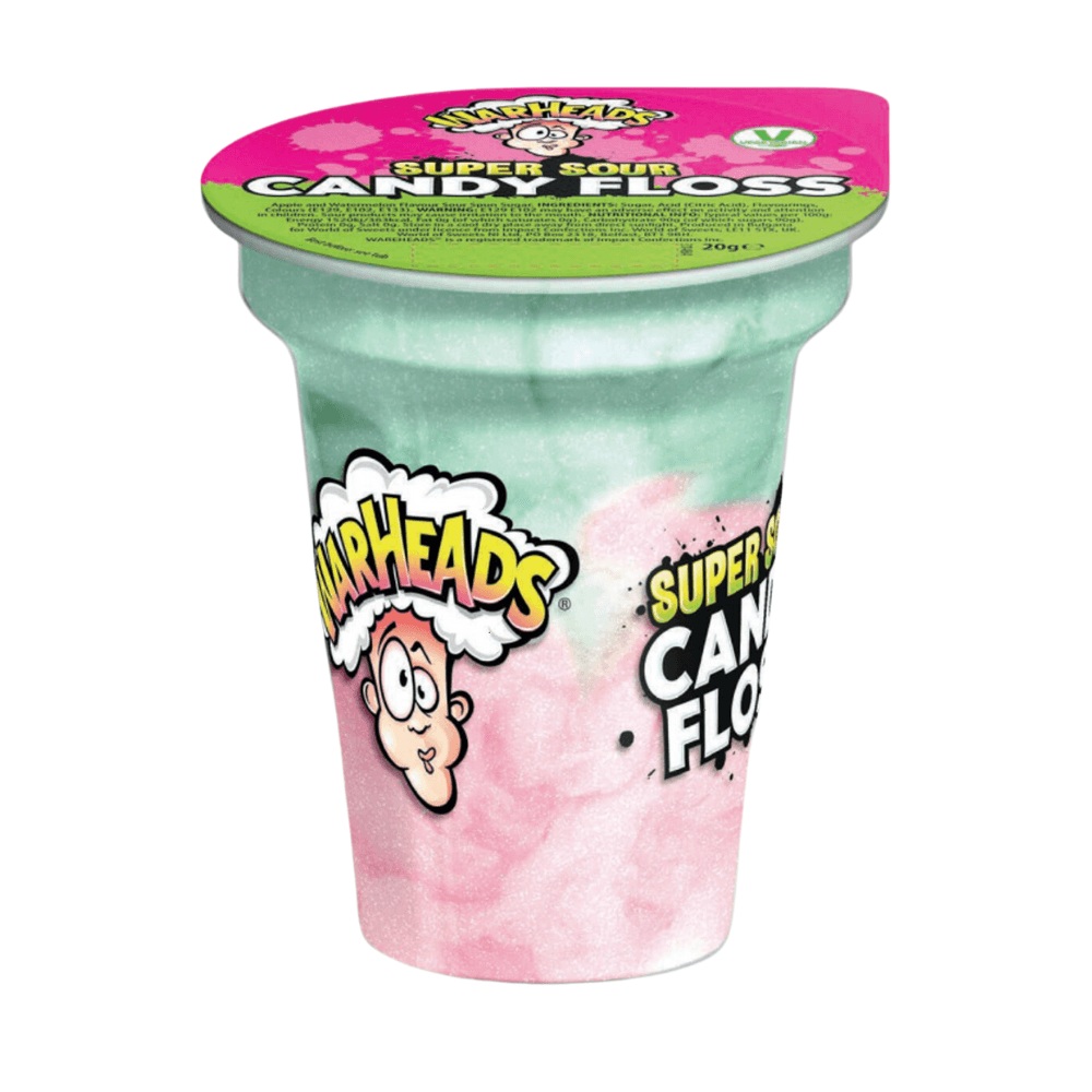 WARHEADS SUPER SOUR CANDY FLOSS CUP 20G – 12 X 20G CUPS