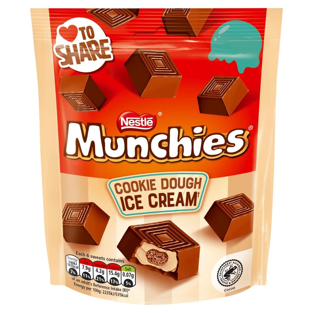 MUNCHIES MILK CHOCOLATE COOKIE DOUGH ICE CREAM 97G BAG – 8 X 97G POUCHES - 0