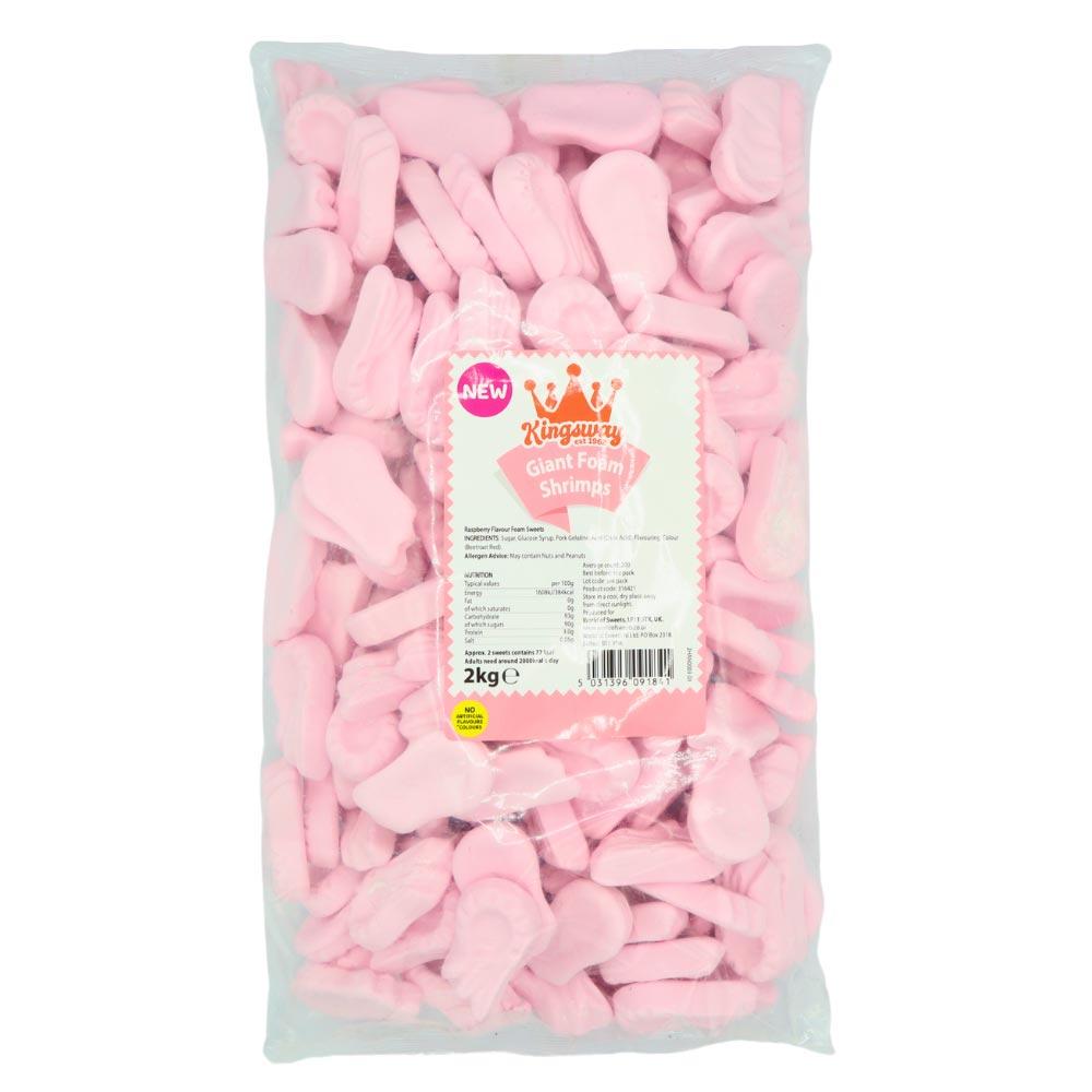KINGSWAY GIANT FOAM SHRIMPS 2KG BAG – 1 X 2KG BAG - 0