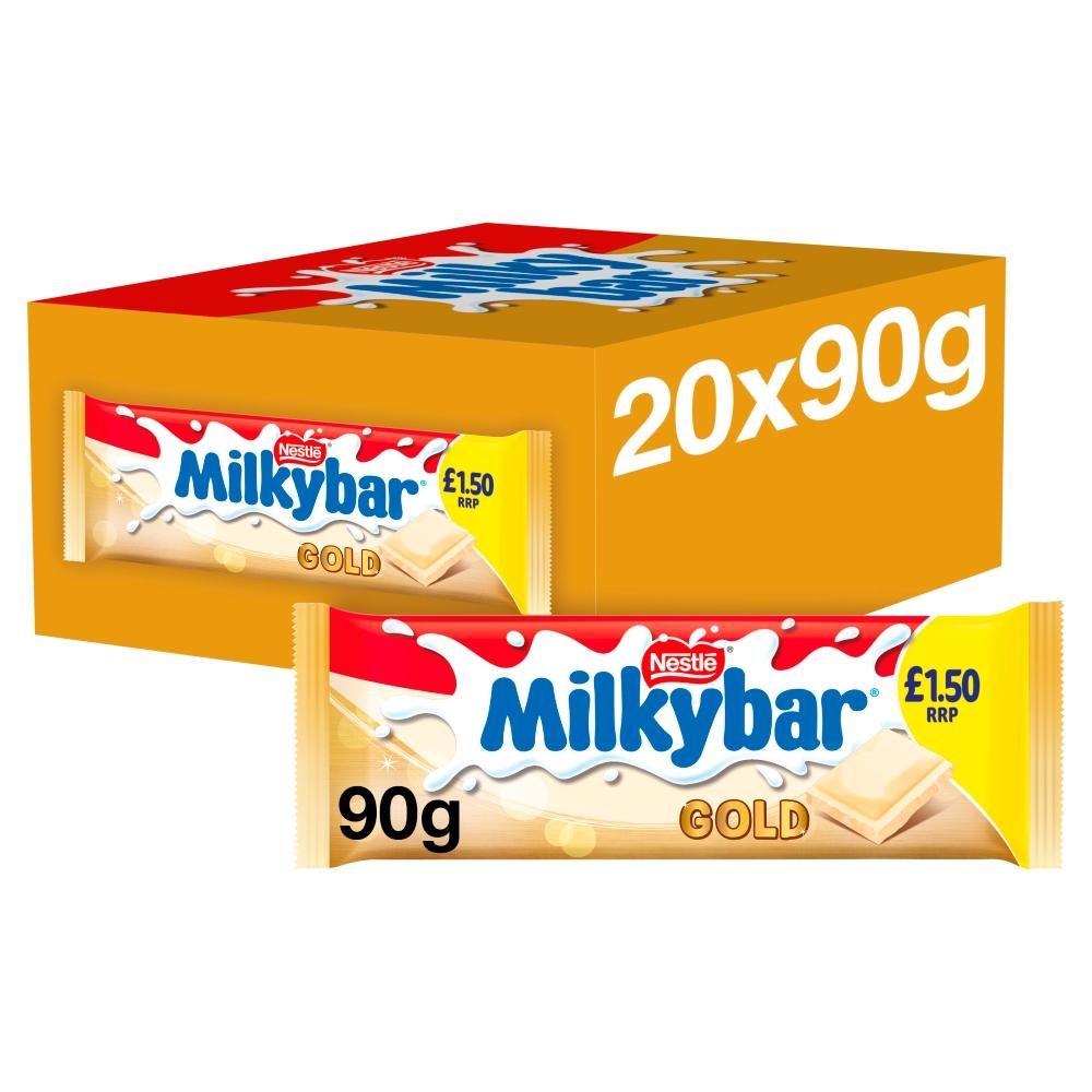 MILKYBAR GOLD CARAMEL WHITE CHOCOLATE SHARING BAR 90G (£1.50)