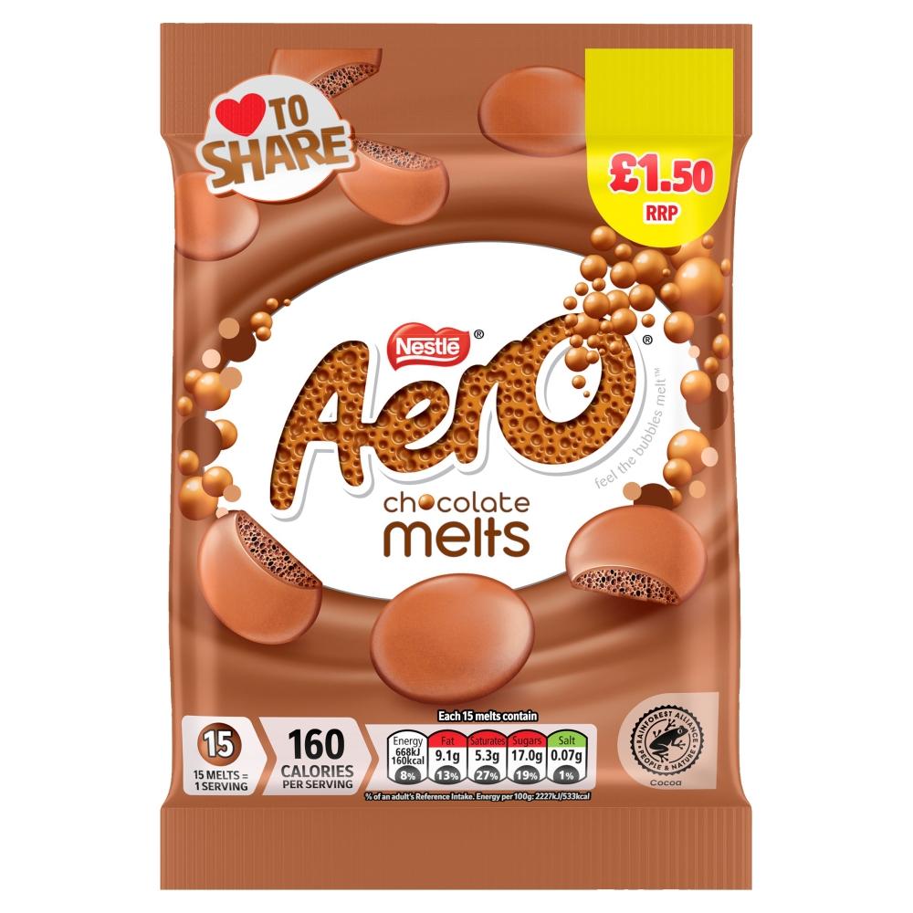 AERO MELTS MILK CHOCOLATE SHARING BAG 80G (£1.50)