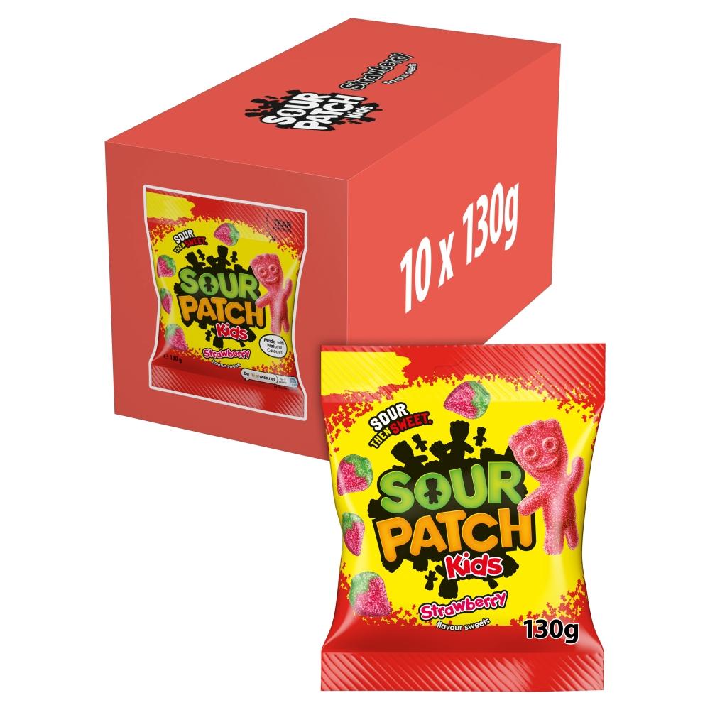 SOUR PATCH KIDS STRAWBERRY FLAVOUR SWEETS 130G – 12 X 130G BAGS