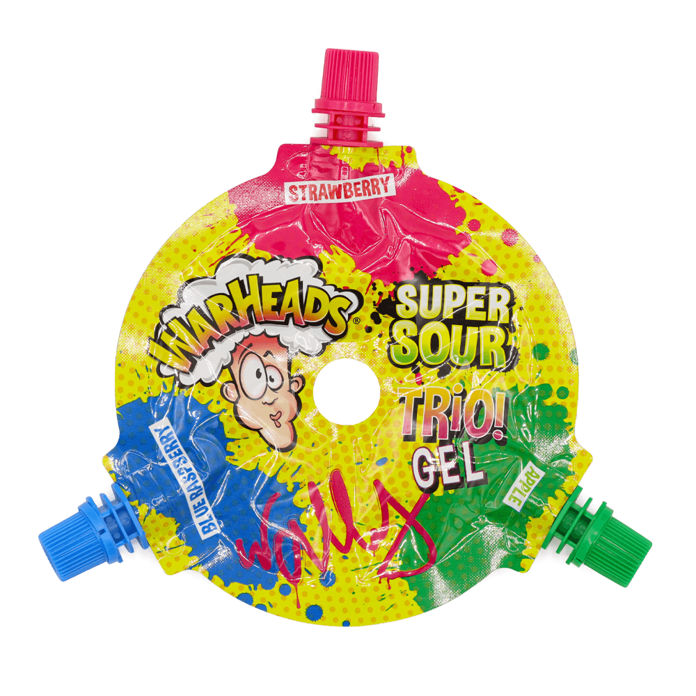 WARHEADS SUPER SOUR TRIO GEL WHEEL 51G – 24 X 51G PACKS