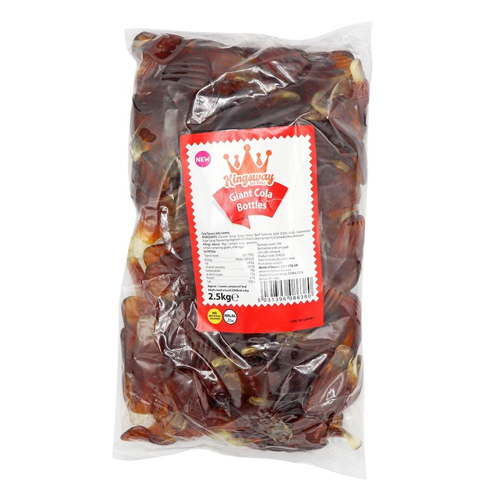 KINGSWAY GIANT COLA BOTTLES 2.5KG BAG – 1 X 2.5KG BAG - 0