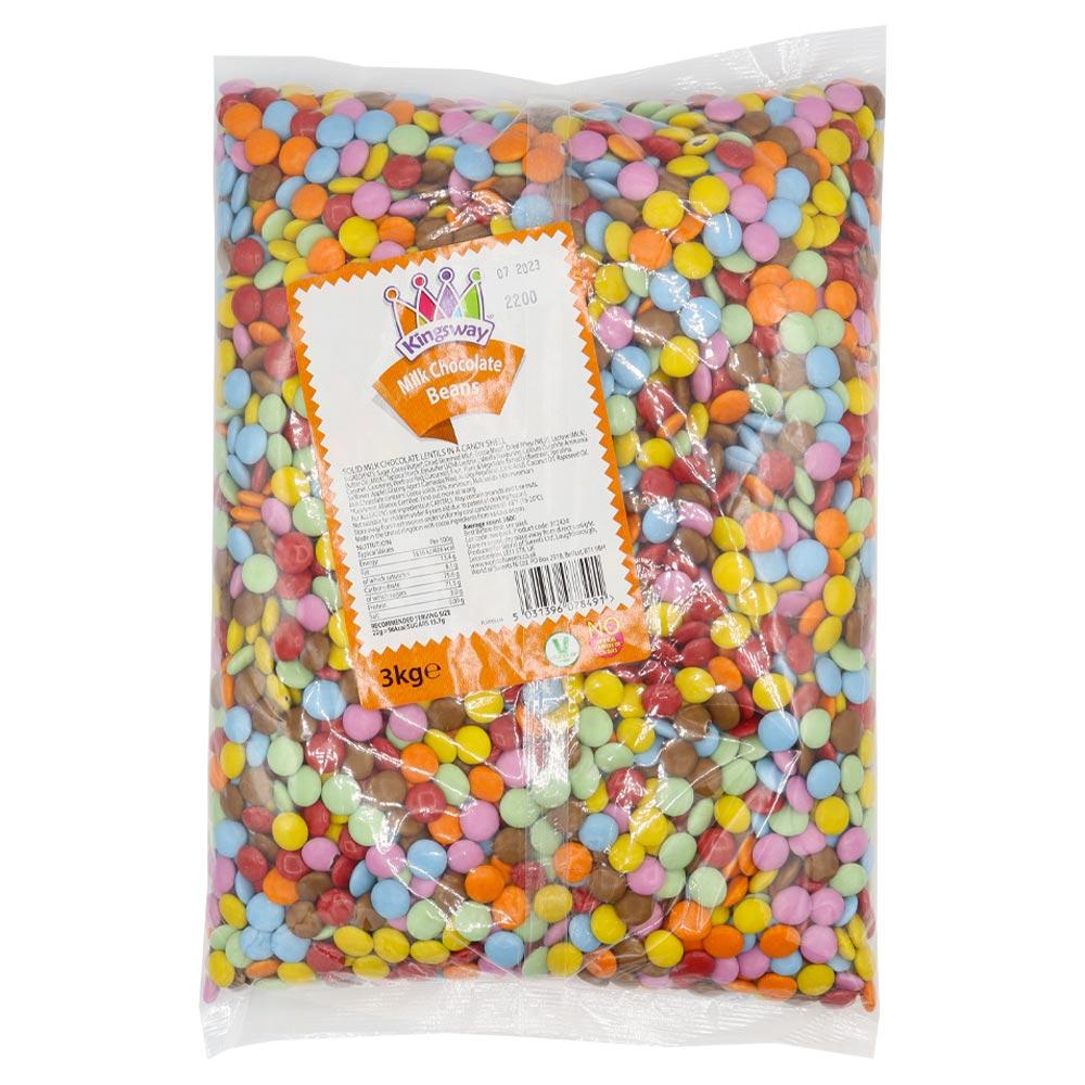 KINGSWAY MILK CHOCOLATE BEANS 3KG (DAIRY) – 1 X 3KG BAG - 0